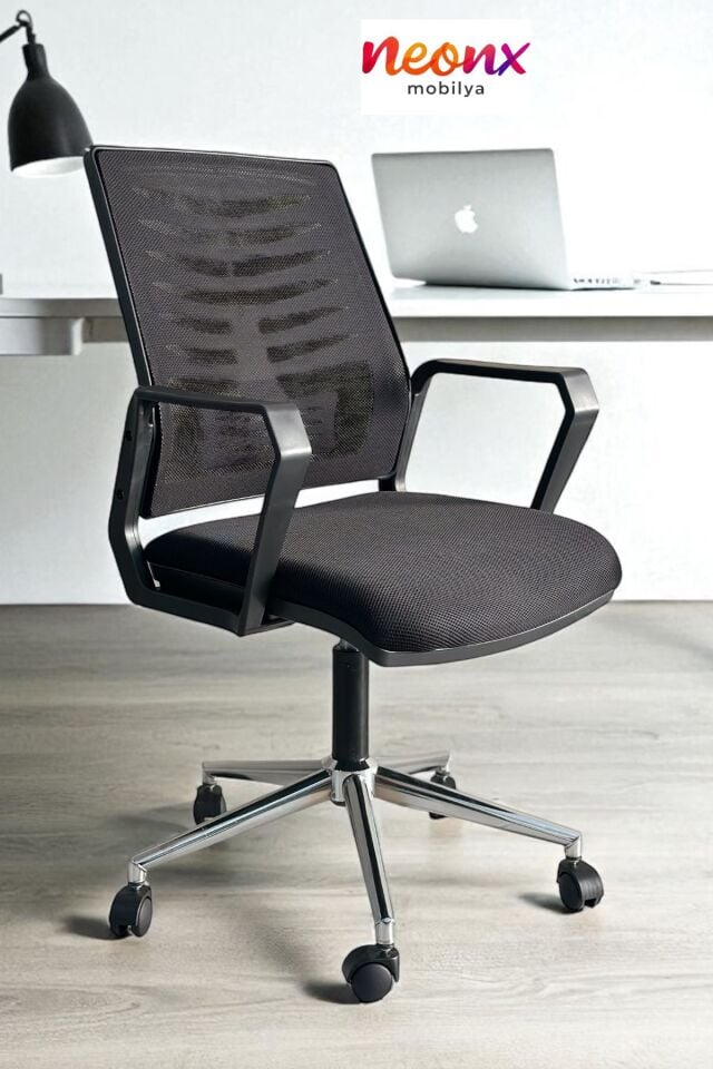 Neonx Leona Demir Ayaklı Çalışma Sandalyesi – Sağlamlık ve Ergonomiyi Buluşturan Tasarım
