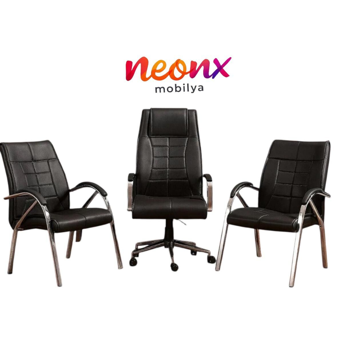 Neonx Lüx Ofis Takım Mobilyası 2 bekleme 1 Patron