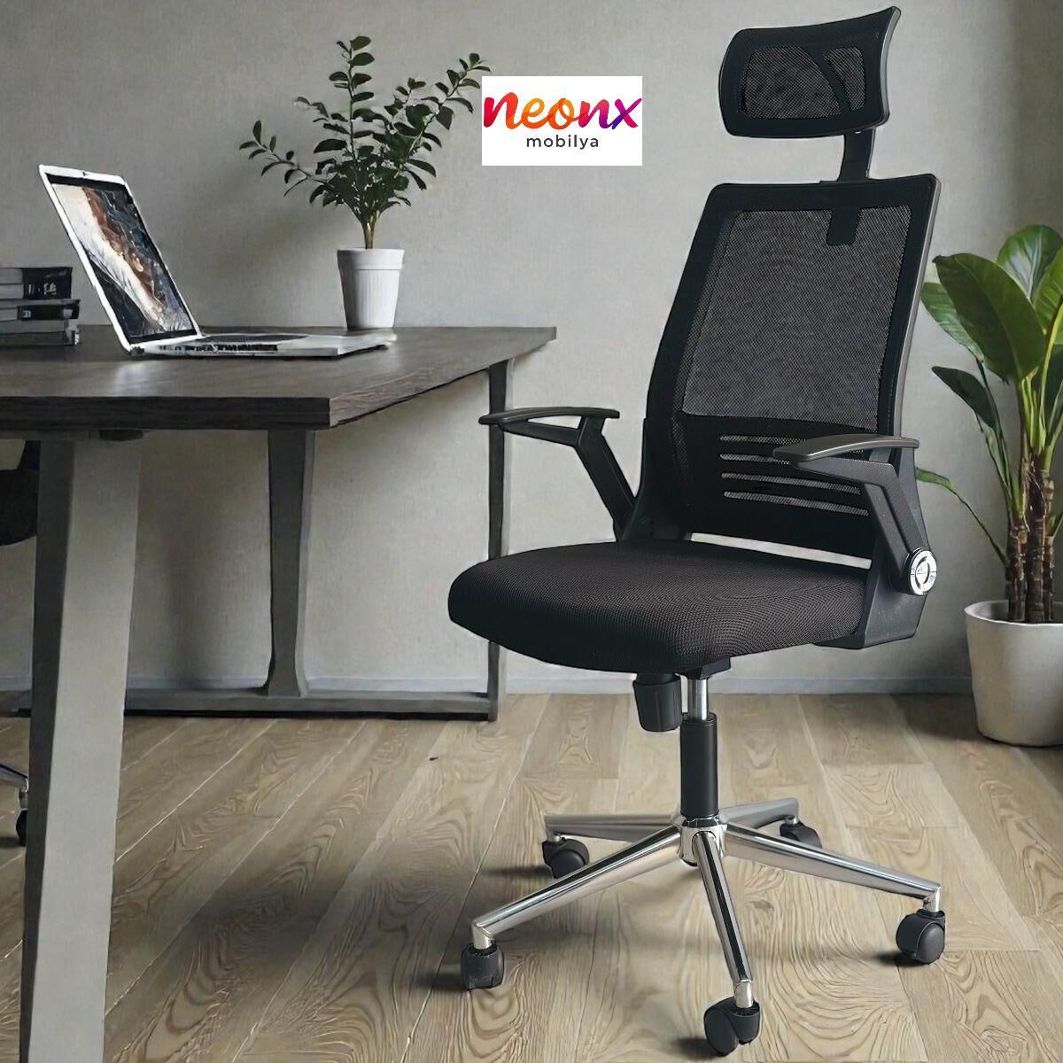 Astra Çalışma Koltuğu Başlıklı Demir Ayaklı