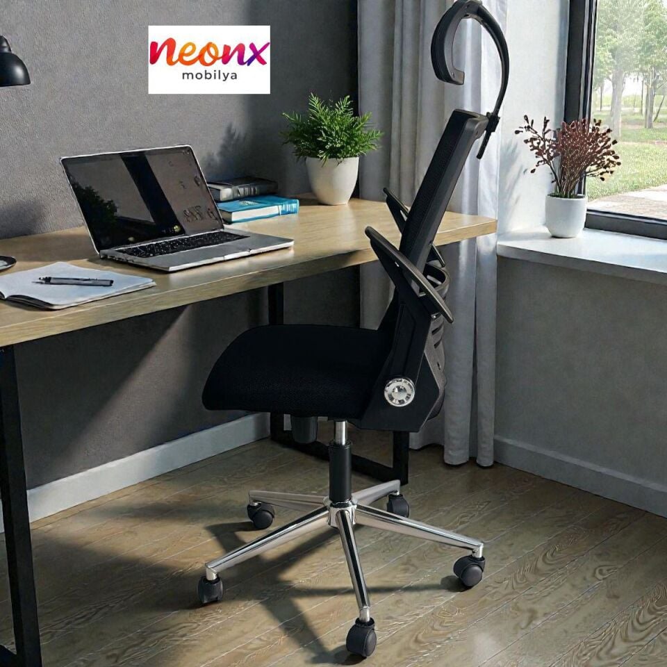 Astra Çalışma Koltuğu Başlıklı Demir Ayaklı